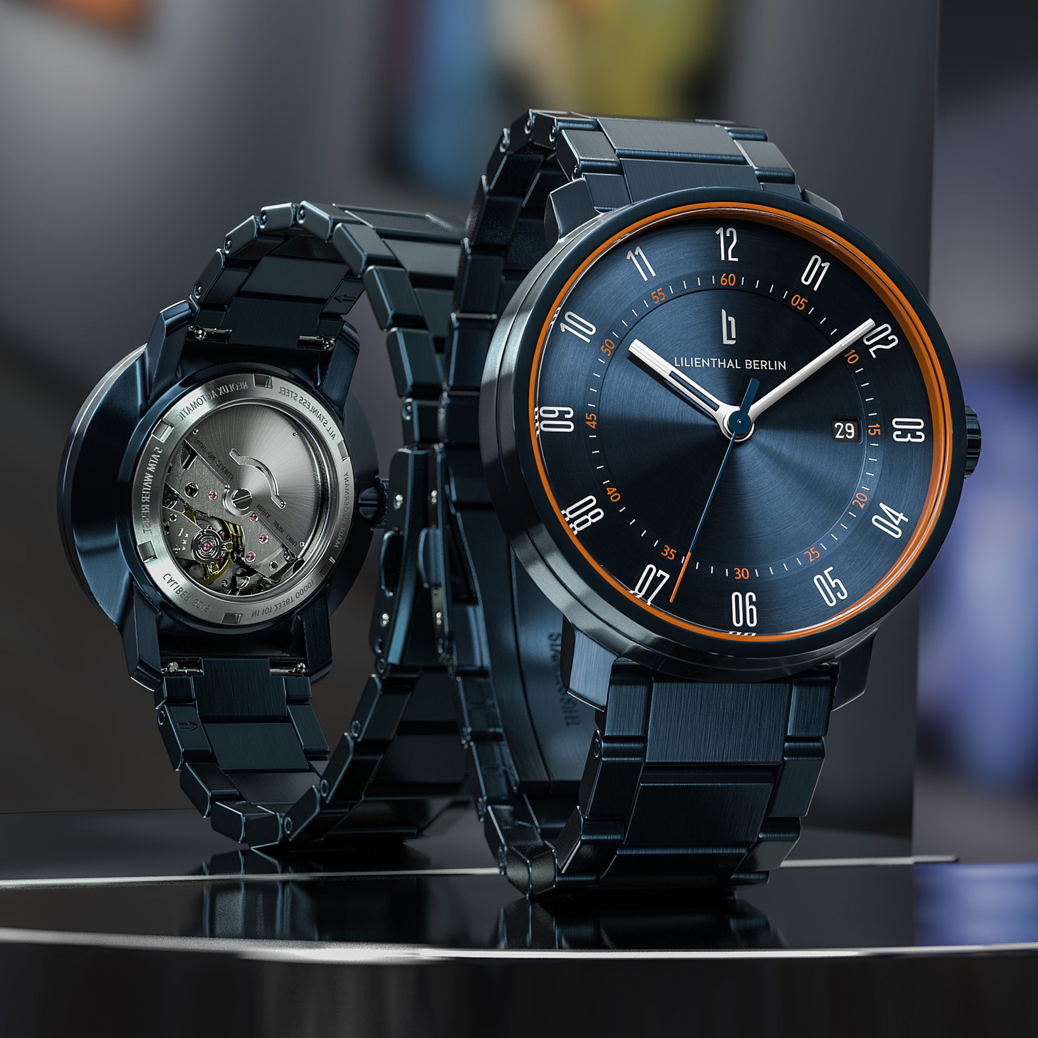 lilienthal-berlin-neolux-blue-orange-automatik-uhr-42mm image 3