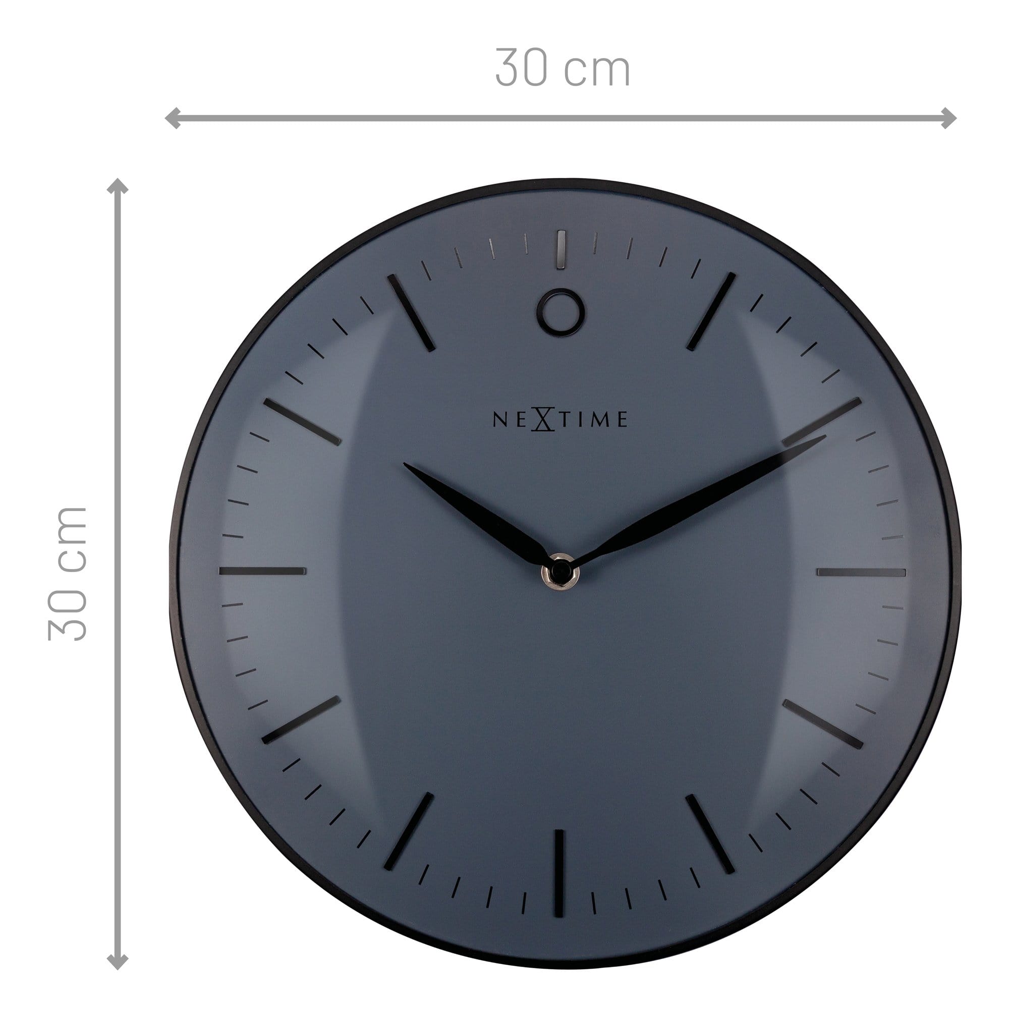 nextime-glamour-small-wanduhr-30cm-lautlos-metall-schwarz-grau-gew-lbtes-glas image 4