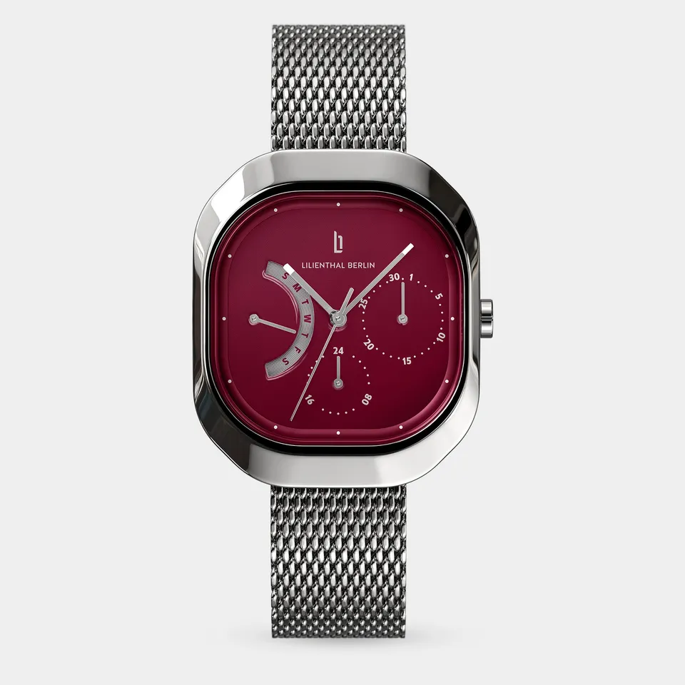 lilienthal-berlin-multimatica-uhr-silver-bordeaux image 1