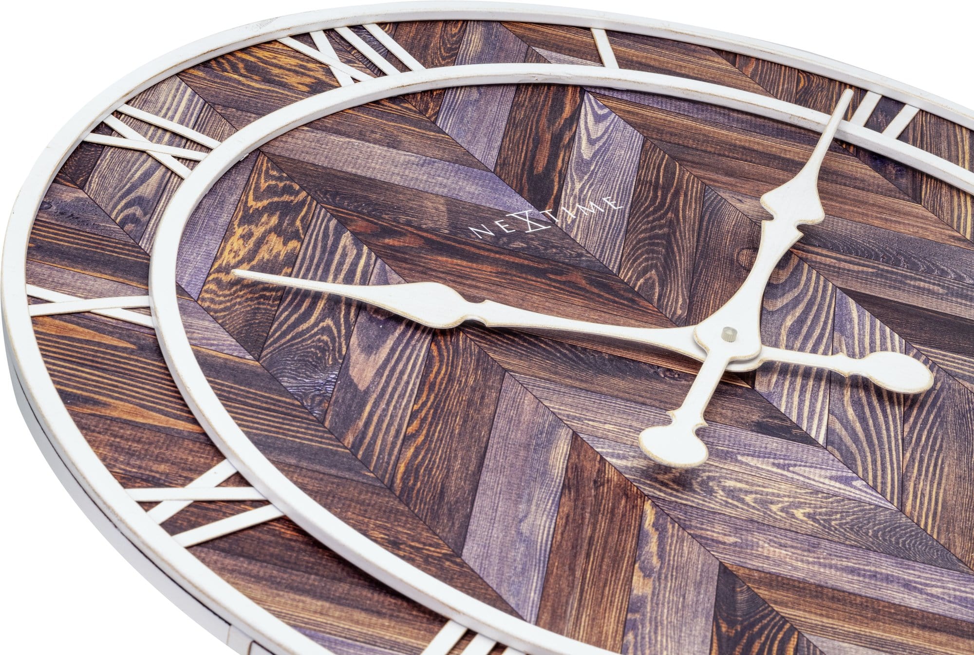 nextime-roman-vintage-wanduhr-58-cm-holz-metall-braun image 4