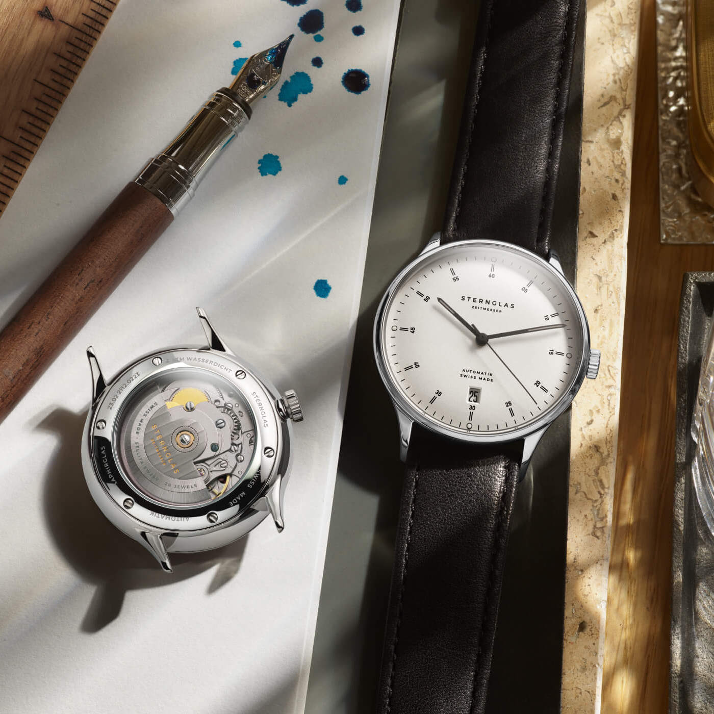 sternglas-kanton-2-0-silber-modena-schwarz-39-mm-leder-herrenuhr image 4