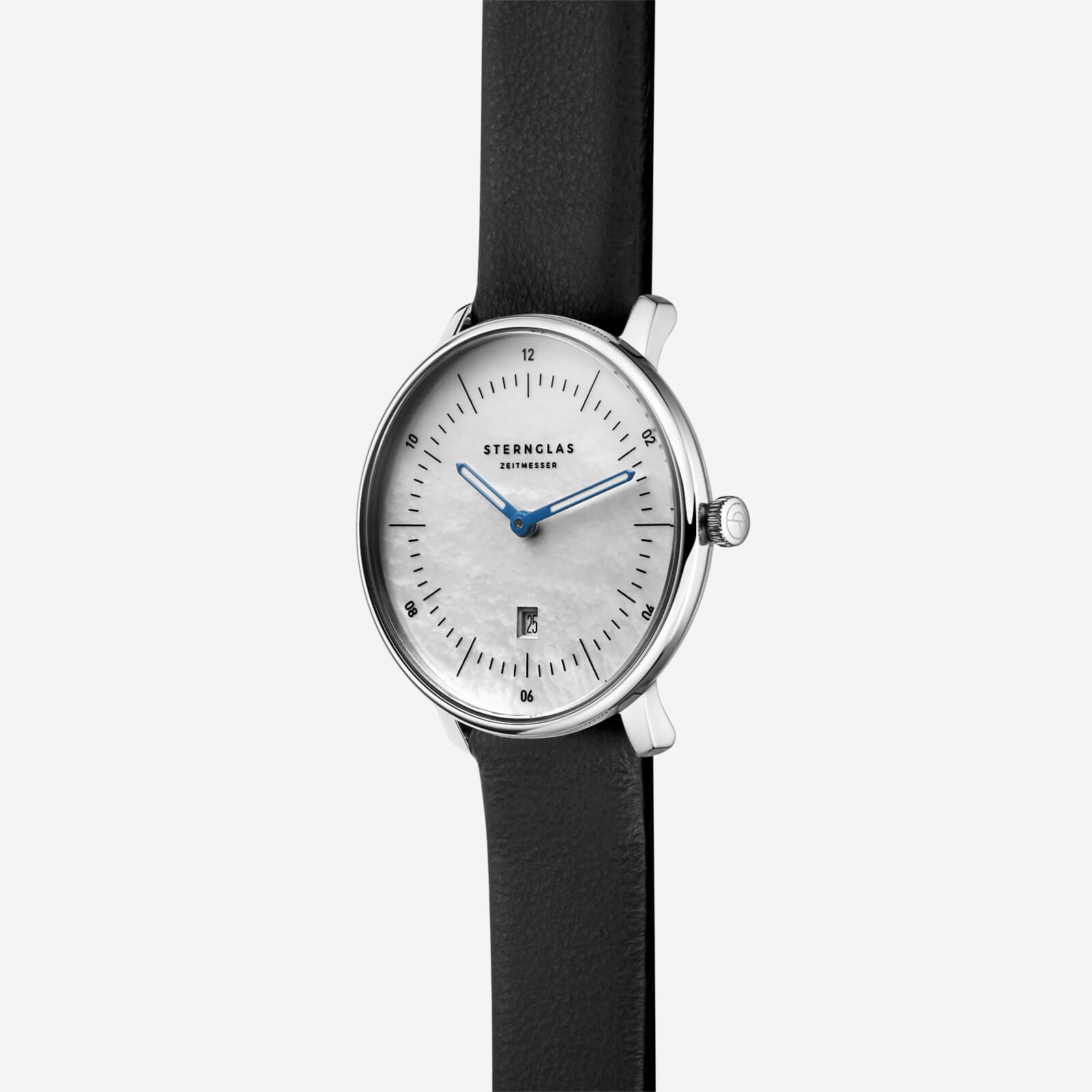sternglas-naos-xs-edition-perlmutt-damenuhr-wei-33-mm-leder image 3