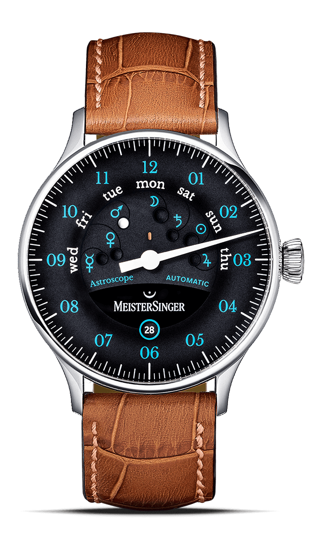 meistersinger-astroscope-schwarz-mit-blau-einzeiger-armbanduhr image 1