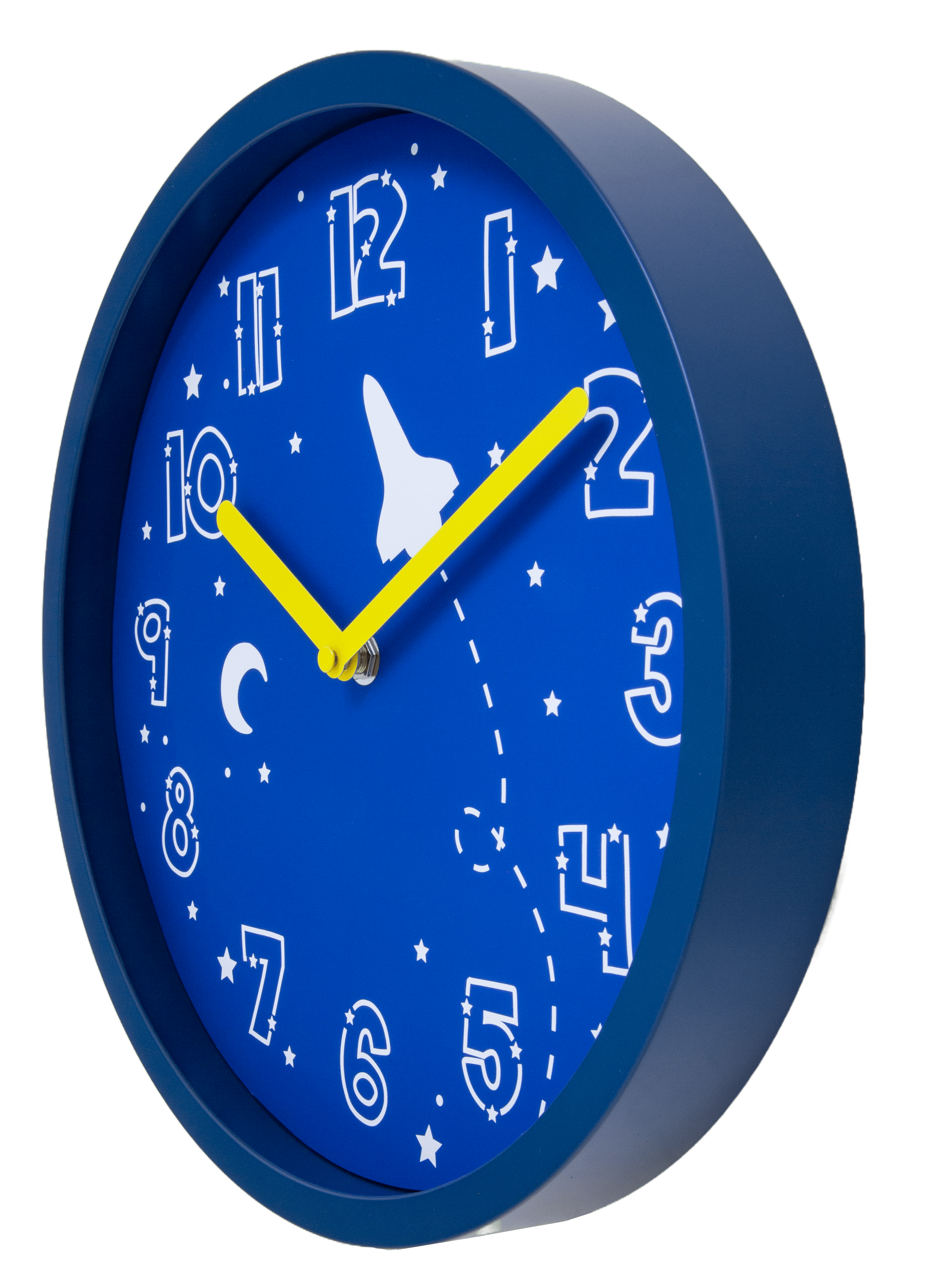 nextime-stellar-kinder-wanduhr-30-cm-weltraum-design-blau-kunststoff image 3