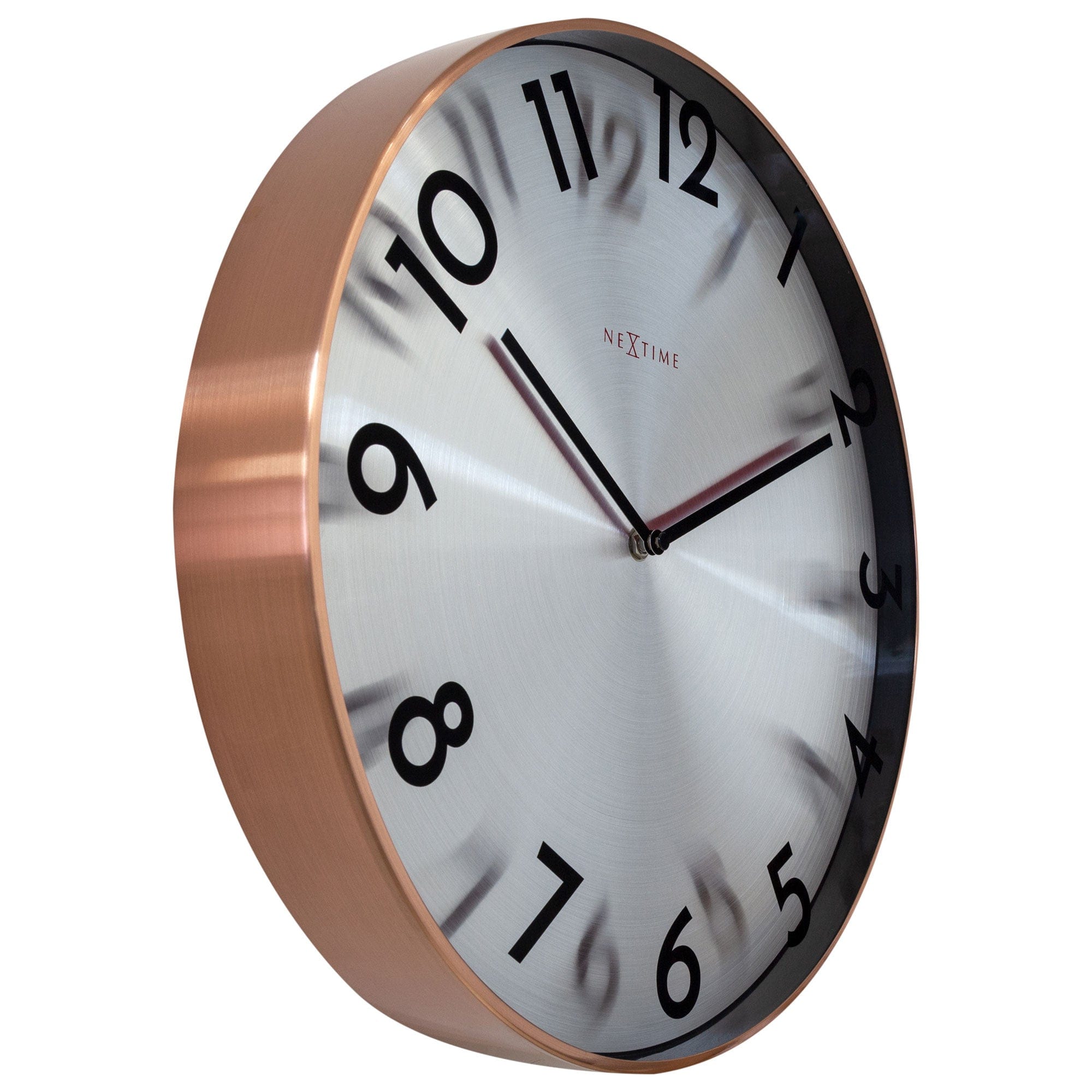 nextime-reflection-wanduhr-40cm-lautlos-metall-grau-kupfer image 2