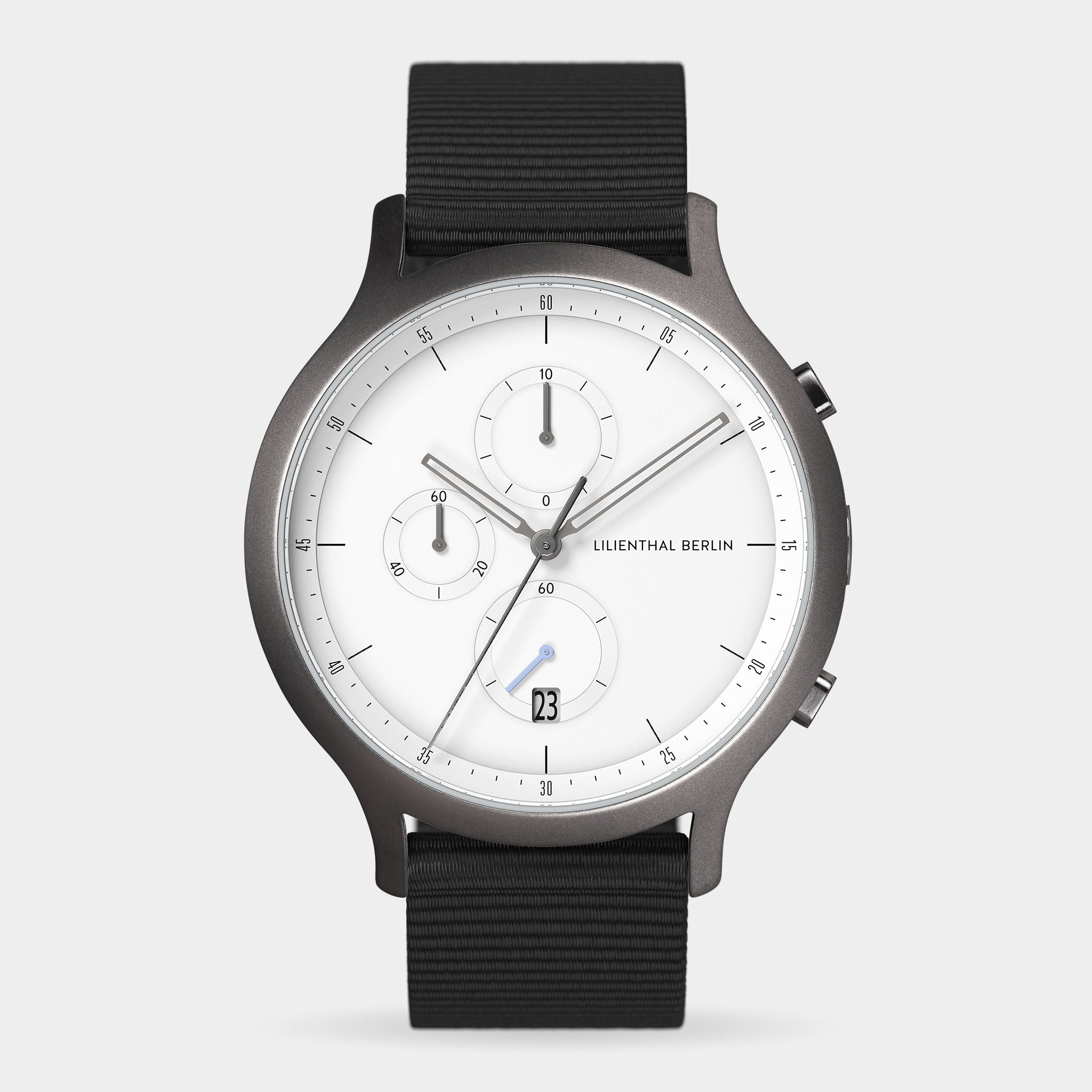 lilienthal-berlin-chronograph-dark-silver-white-chronographenuhr image 1